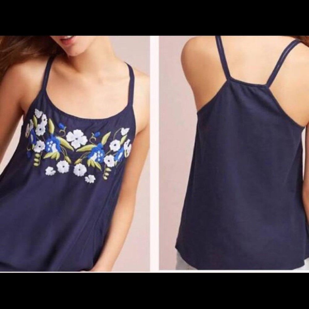 Anthro-Akemi And Kin Needlepoint Tank Size Medium